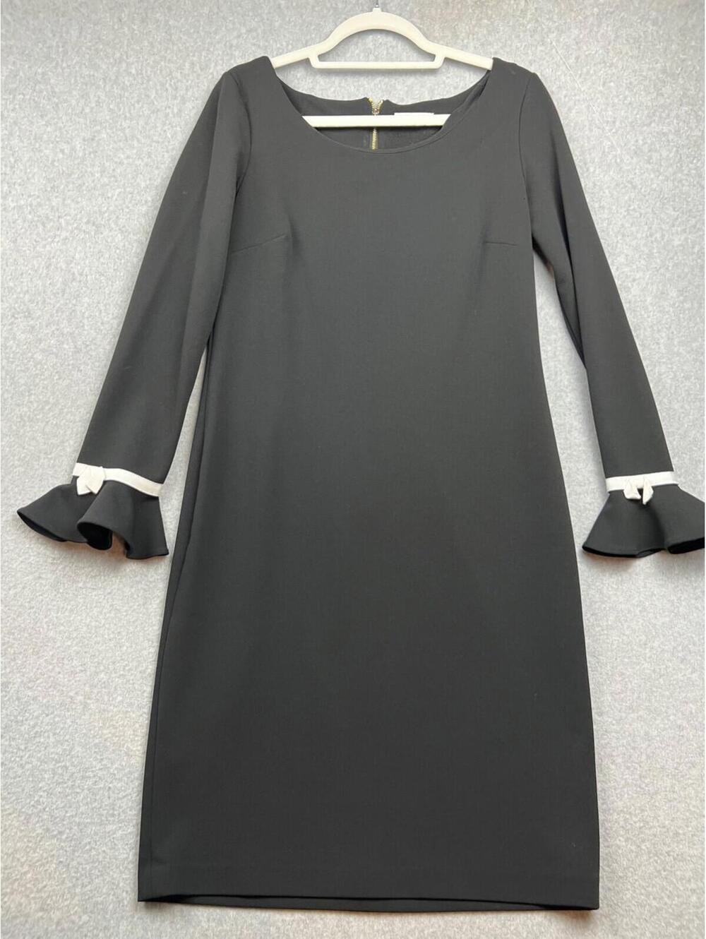 Calvin Klein Shift Midi Dress Womens M Flare Sleeve Minimalist Simple